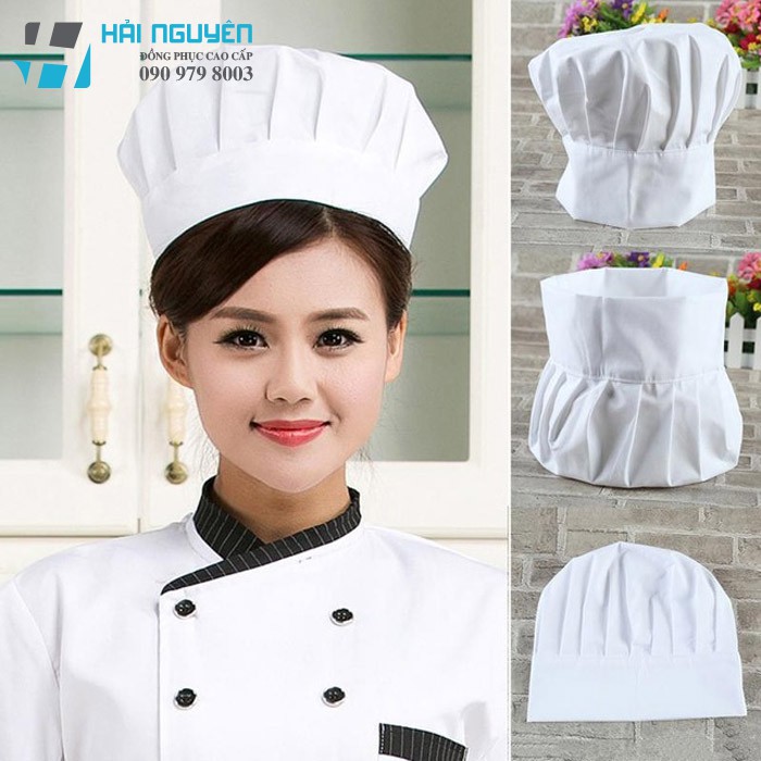 Nón bếp trưởng màu trắng