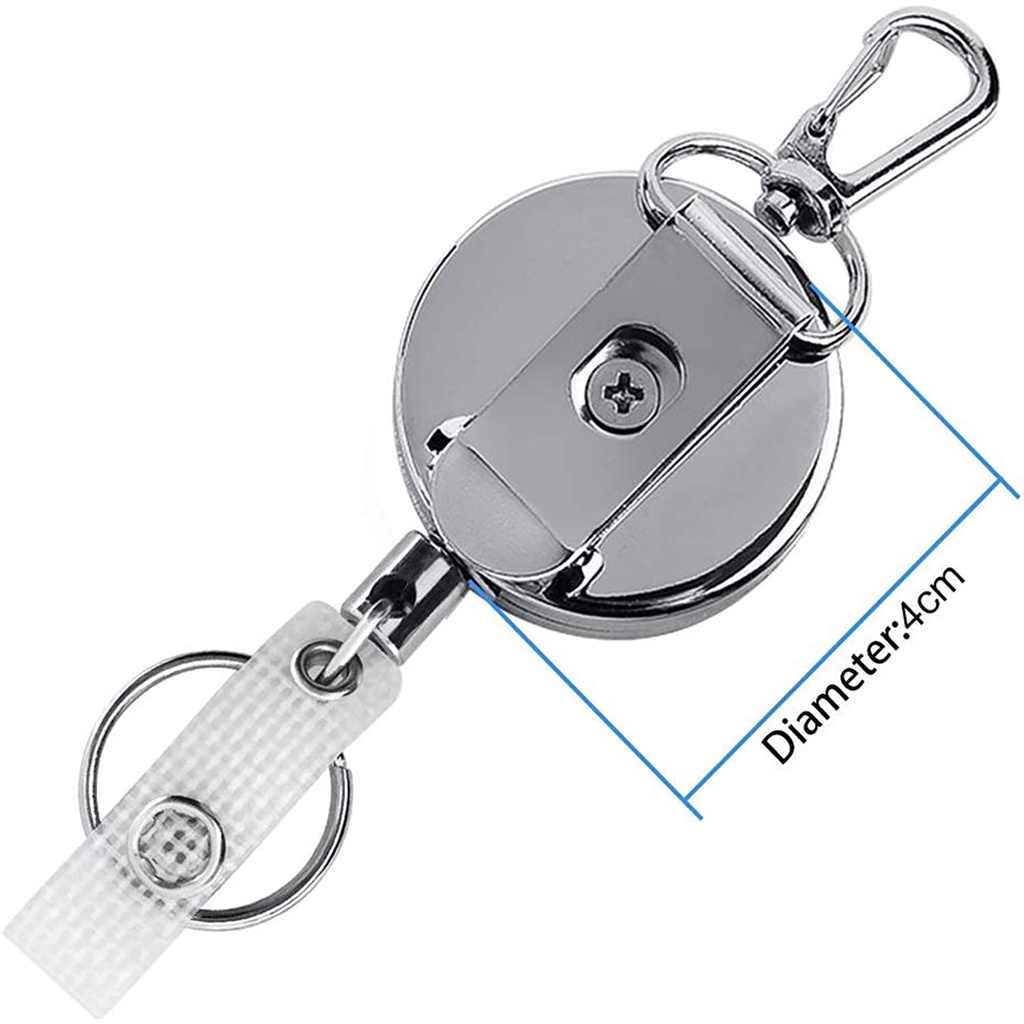 Móc giữ thẻ bằng thép chịu lực nặng với dây kéo dài 23.6in màu đen độc đáo