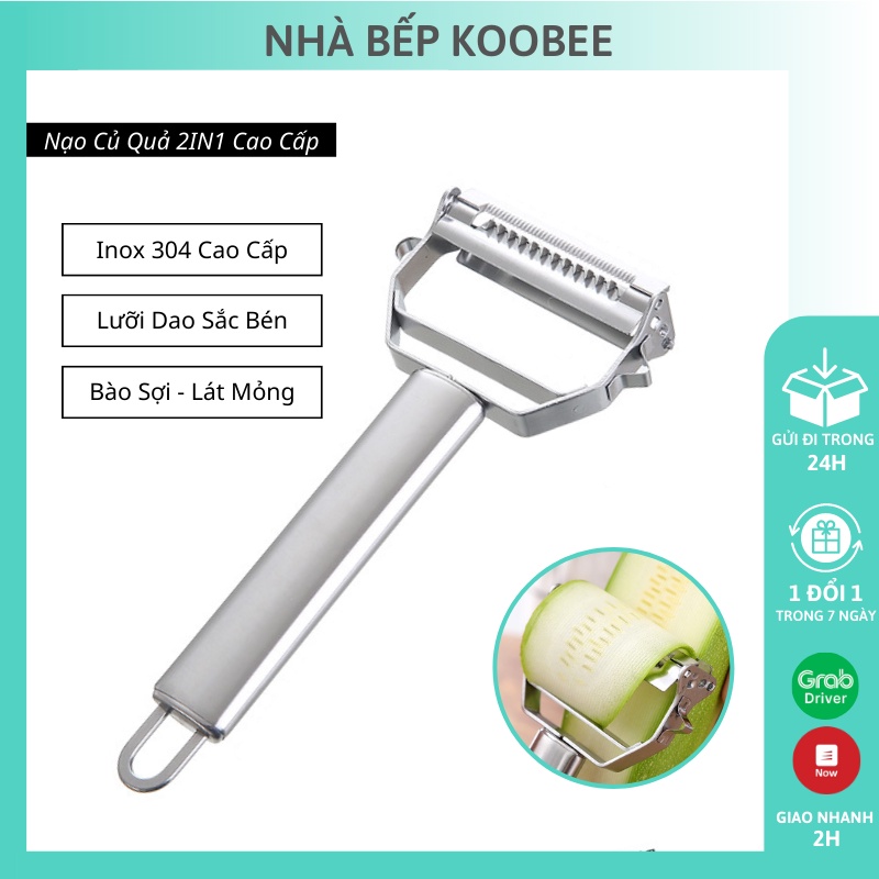 Dụng cụ bào sợi nạo rau củ cao cấp KooBee - Bộ bào nạo rau củ inox đa năng loại 1 (SC06)