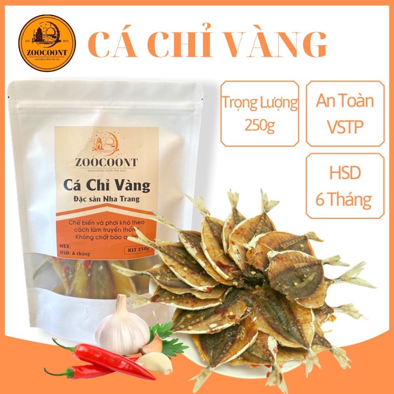 Cá chỉ Vàng Tẩm 250g NHA TRANG loại 1 [ Cá vàng đẹp Không mặn Hàng mới ]