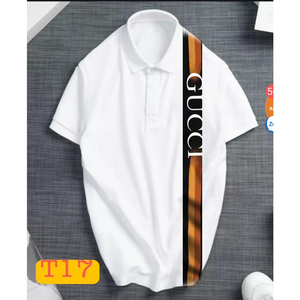 Áo thun hè nam polo cổ bẻ GC kẻ dọc hàng siêu đẹp siêu hot