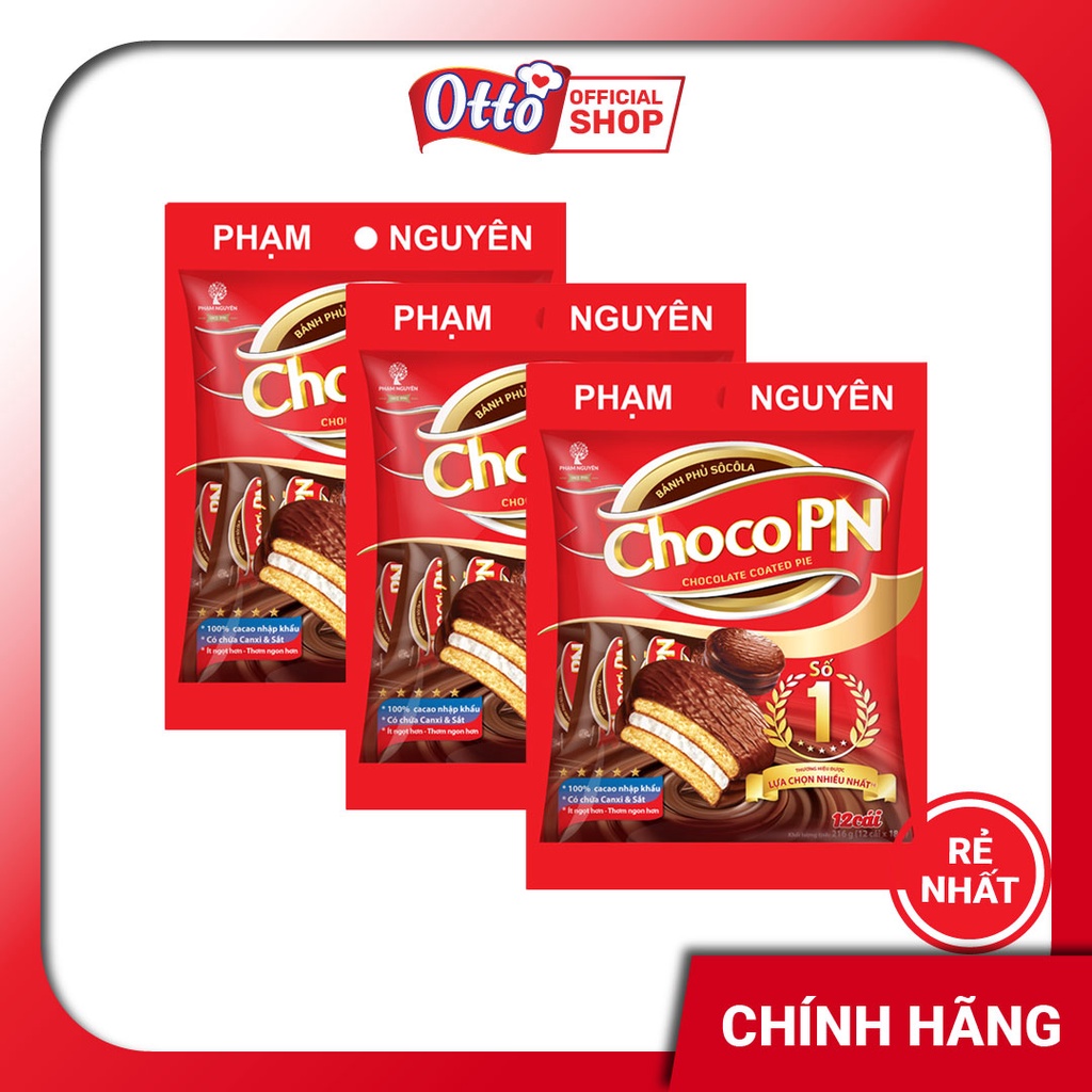 DATE 11 2023 CHÍNH HÃNG Combo 3 Bịch Bánh Choco PN - Thương hiệu số một