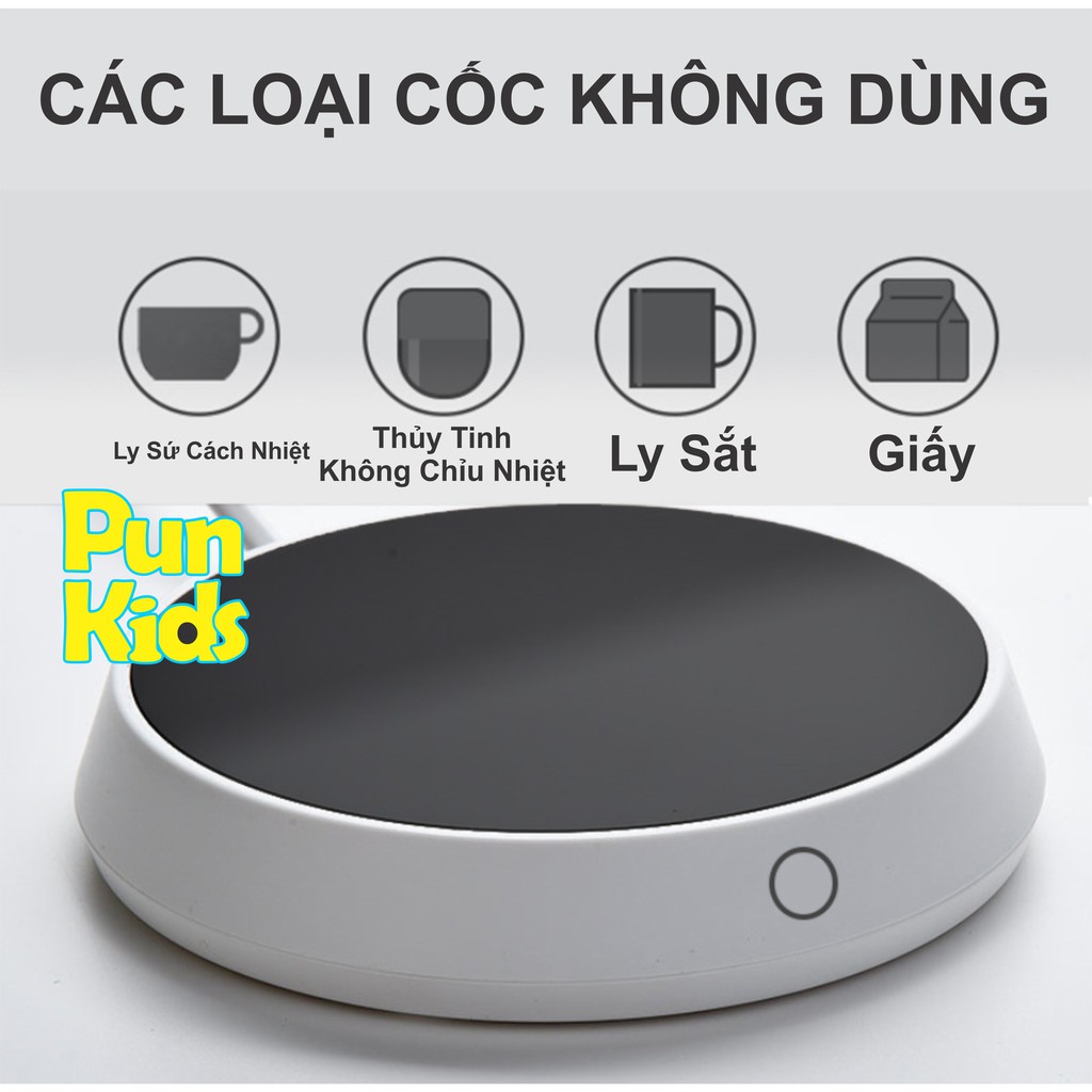 Đế Giữ Nhiệt Cốc/Bình Sữa/Trà /Cà phê Cảm Biến Trọng Lượng Tự Làm Nóng Khi Có Cốc hoặc Tự Ngắt Khi Không Có Cốc