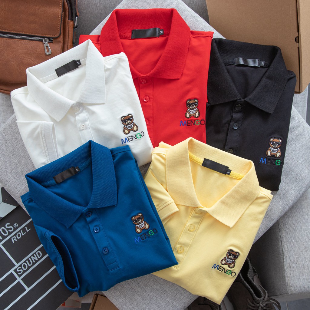 Áo thun nam Mengo cotton mềm mịn co giãn 4 chiều  lịch lãm Trắng, Xanh, Vàng, Đen, Đỏ  AMG01 - Mengo | BigBuy360 - bigbuy360.vn
