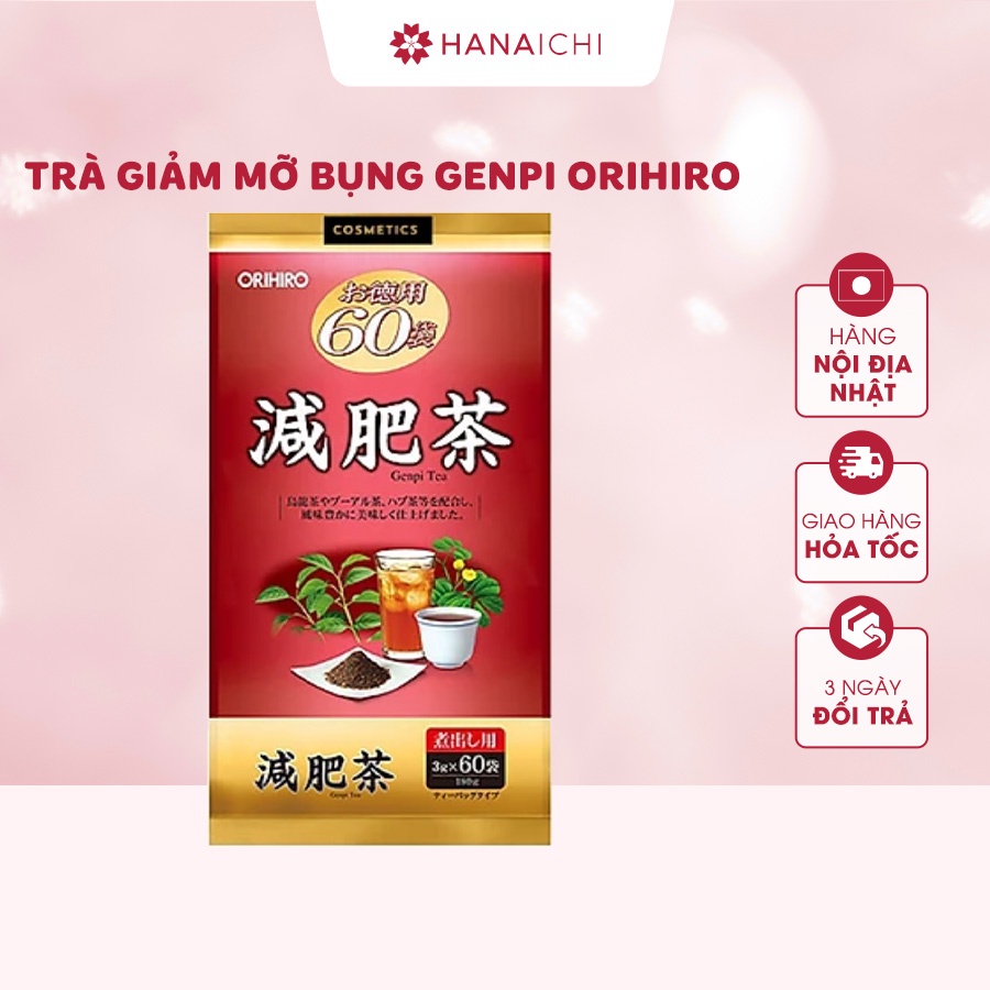 Trà Giảm Mỡ Bụng Genpi Orihiro 60 gói - Nội Địa Nhật