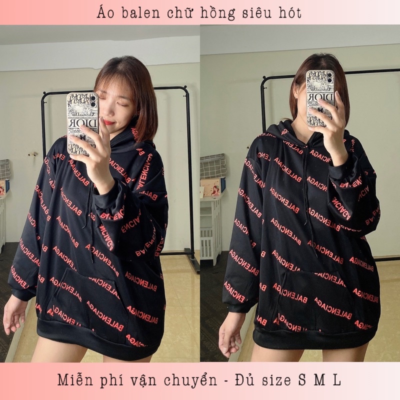Freeship ÁO BALEN CHỮ HỒNG SIÊU HÓT