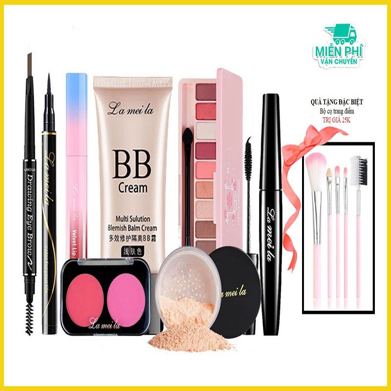 Bộ trang điểm đầy đủ LAMEILA bộ trang điểm cá nhân make up chuyên nghiệp set trang điểm dành cho nữ BTĐ8-03