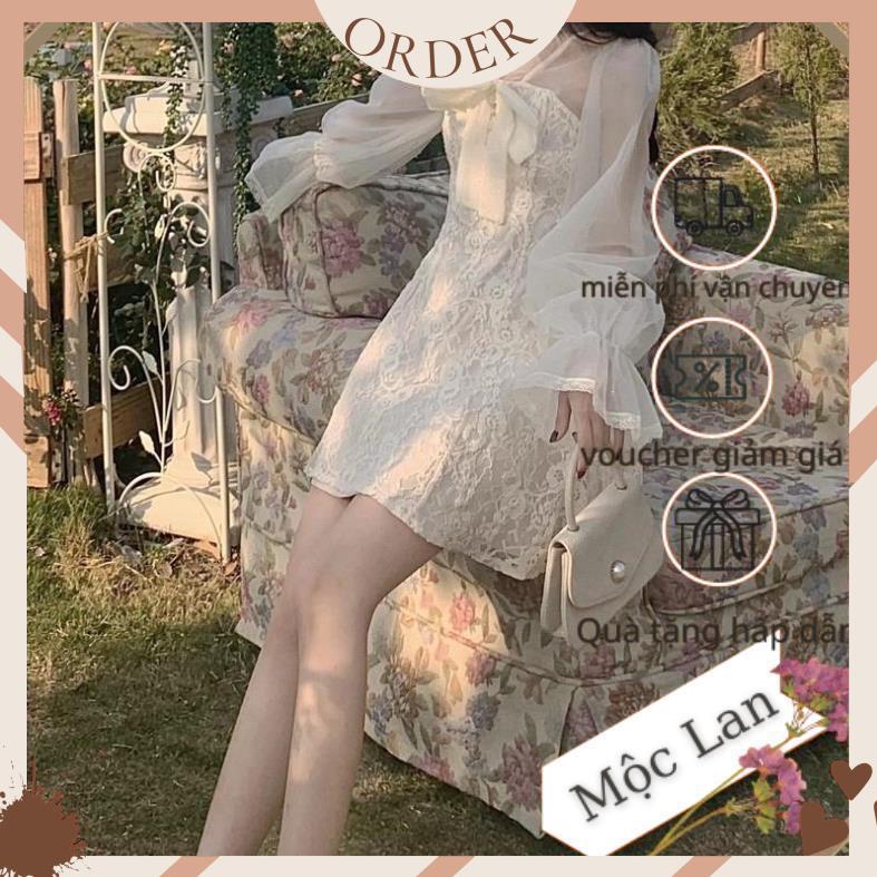 (MộcLan ORDER) 🎀Váy ulzzang ren lưới kiểu tiểu thư tay loe/Đầm xoè công chúa dự tiệc bánh bèo điệu vintage đi tiệc | BigBuy360 - bigbuy360.vn