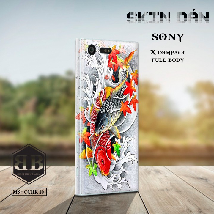 Bộ Skin Dán Sony Xperia X Compact dán full lưng viền dùng thay ốp lưng điện thoại hình cá chép cực đẹp