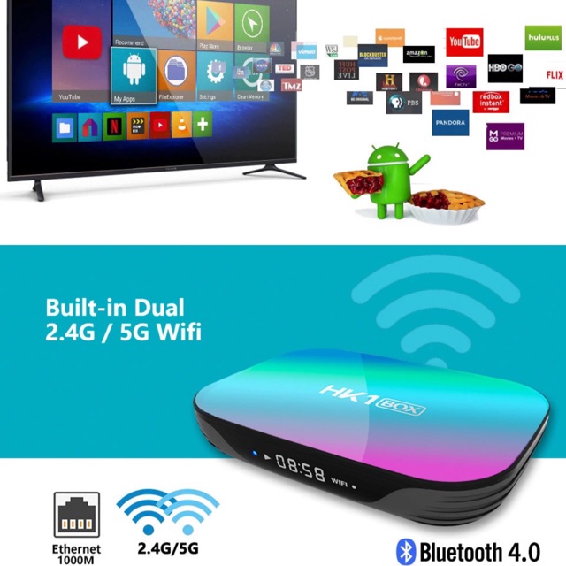 Smart TV HK1 Box thông minh 4G+32G và 4G+64G