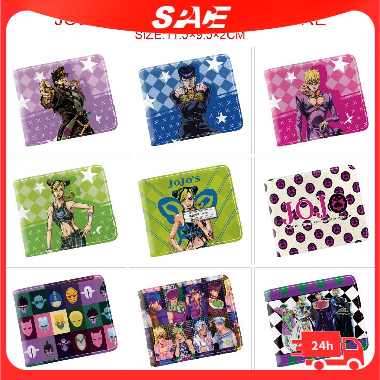 Ví Ngắn Đựng Thẻ / Tiền Xu In Hình Anime Jojo 'S Bizarre Nhiều Màu Sắc Cho Nam Và Nữ