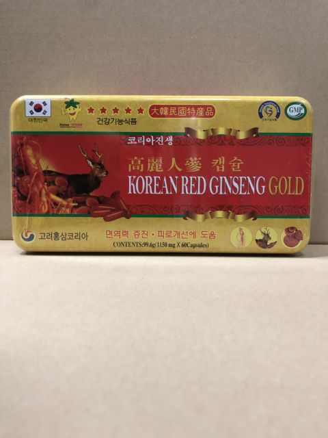 Sâm nhung linh chi korea red ginseng gold. Hộp 60 viên