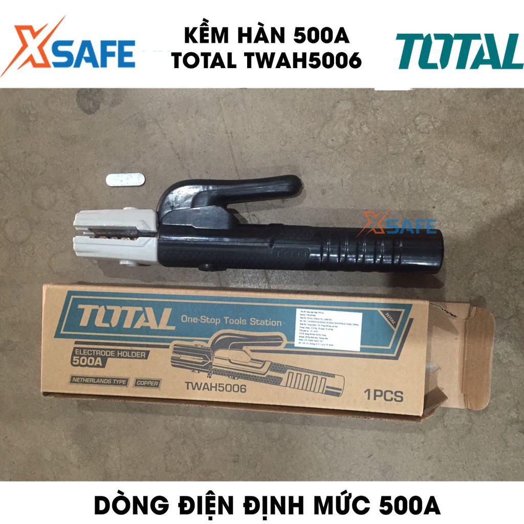 Kềm hàn 500A TOTAL TWAH5006 kiểu dáng mới Kìm hàn dòng điện định mức 500A, phù hợp sử dụng cho máy hàn MMA của Total