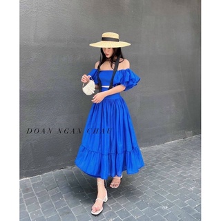 ĐẦM MAXI BẸT VAI KHOÉT EO