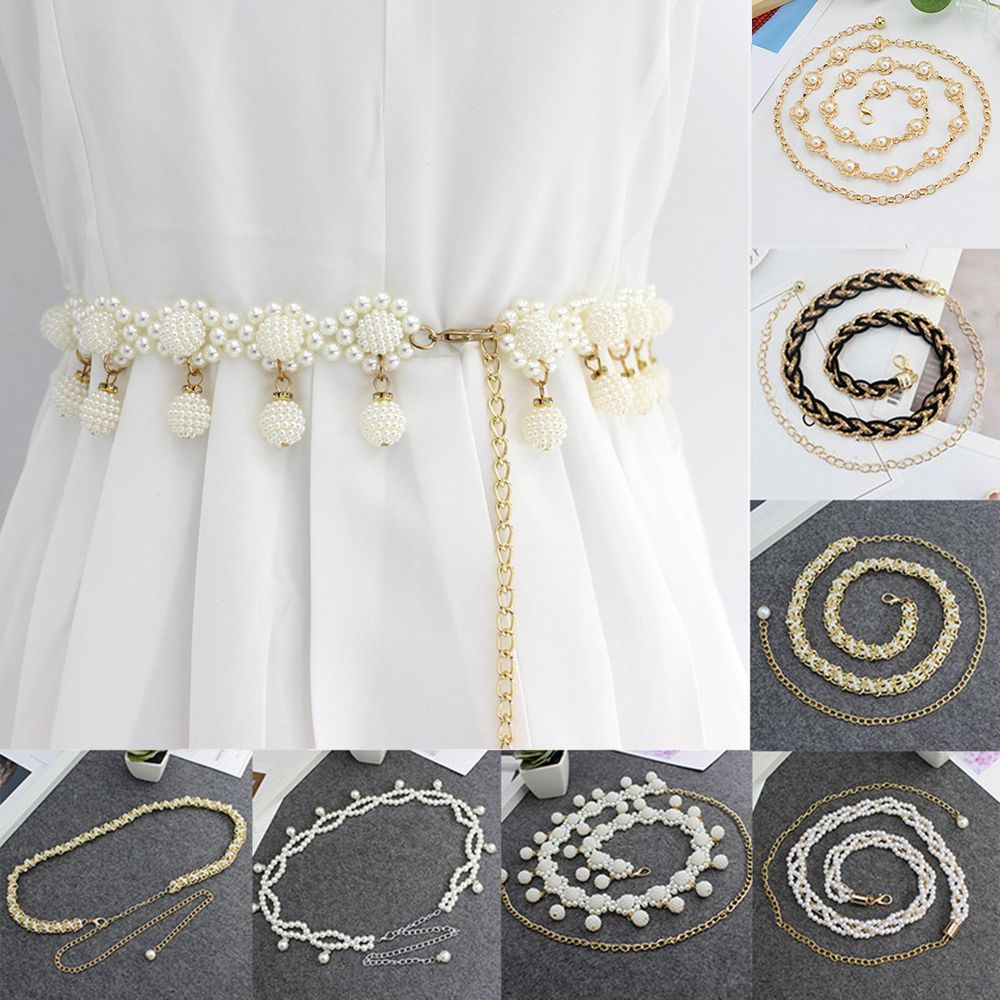 Thắt lưng ngọc trai giả thời trang thanh lịch cho nữ