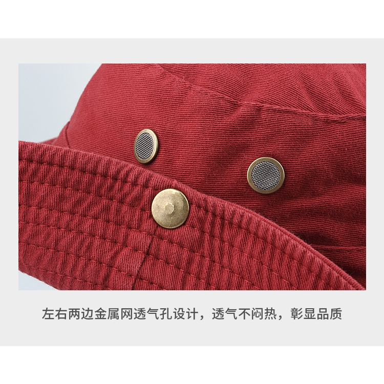 Nón Tai Bèo Vành Rộng Vải Cotton Phối Dây Rút Thời Trang Cao Bồi Phương Tây Cá Tính Cho Nam Nữ