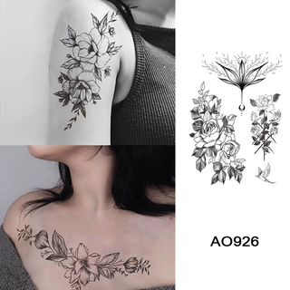 1 Hình Xăm Dán Tạm Thời Hình Hoa Hồng Rắn