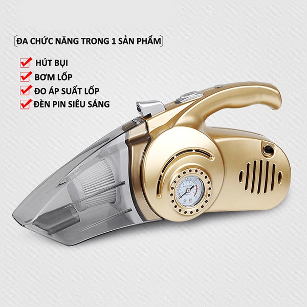 Máy hút bụi, bơm lốp ô tô 4in1 tiện dụng Vi Tính 2T Hóc Môn