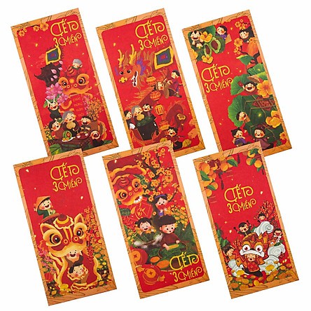 Set 100 chiếc ❤️ BAO LÌ XÌ TẾT NHIỀU MẪU ĐẸP 2022