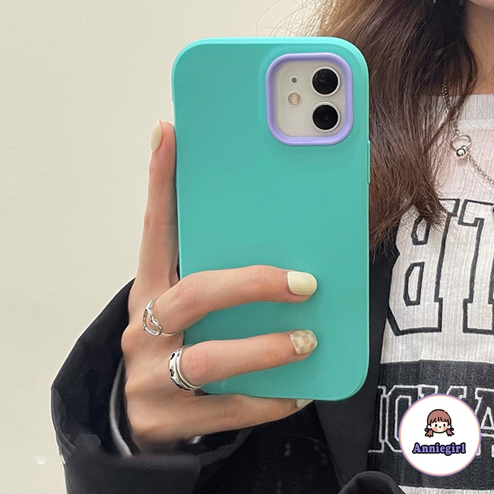 Ốp Điện Thoại Silicone Mềm Màu Kẹo Chống Sốc 3 Trong 1 Cho Iphone 14 13 12 11 Pro Max X XR 8 7 Plus