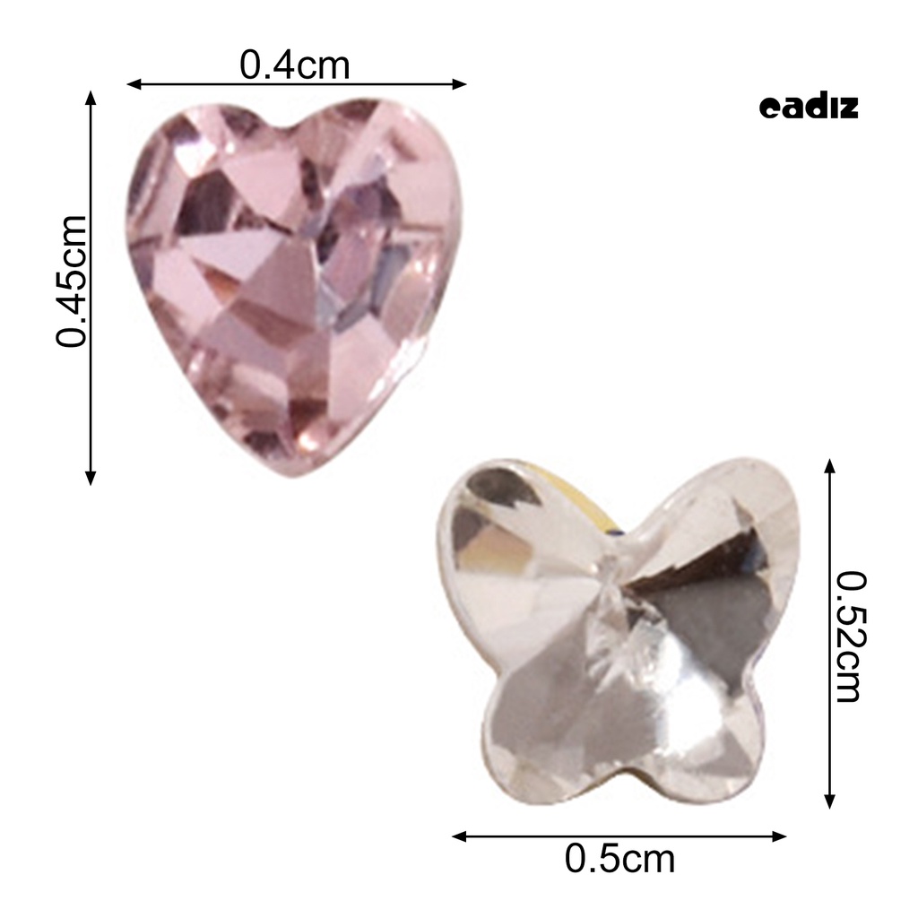 Set 10 Phụ Kiện Trang Trí Móng Tay Hình Trái Tim 3D Màu Sắc Rực Rỡ