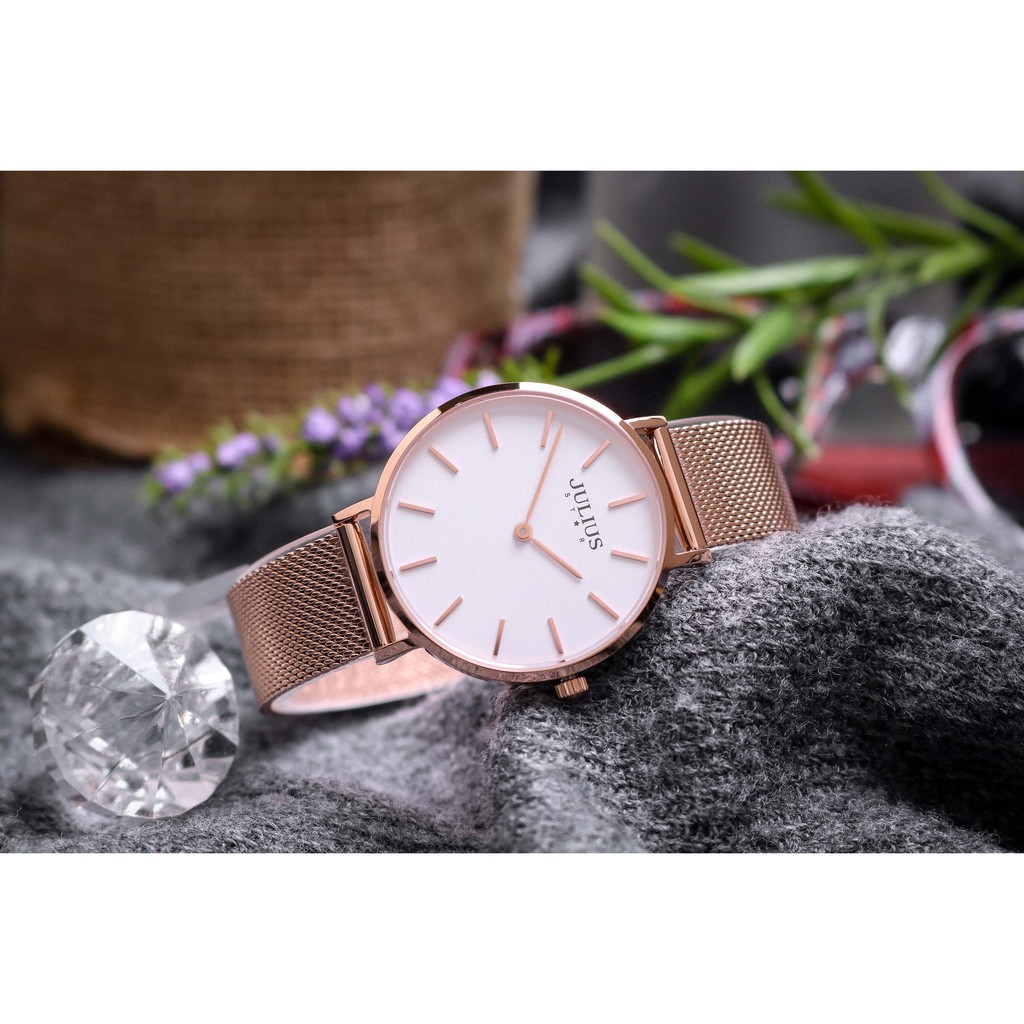 Đồng hồ nữ JS-027 Julius Star kính sapphire Hàn Quốc ( chọn màu)