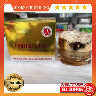 - kem sạch mụn thâm, trắng da, mờ sẹo linh chi vàng 25g - store chính hãng