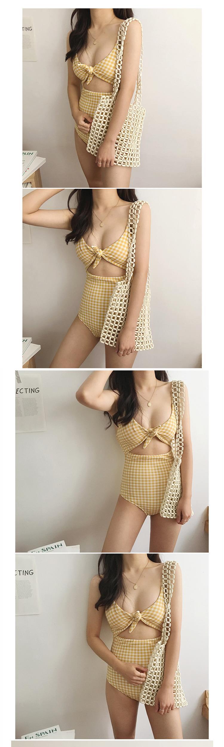 Đồ Bơi Một Mảnh Kẻ Sọc Vuông Phong Cách Hàn Quốc 2020 | BigBuy360 - bigbuy360.vn