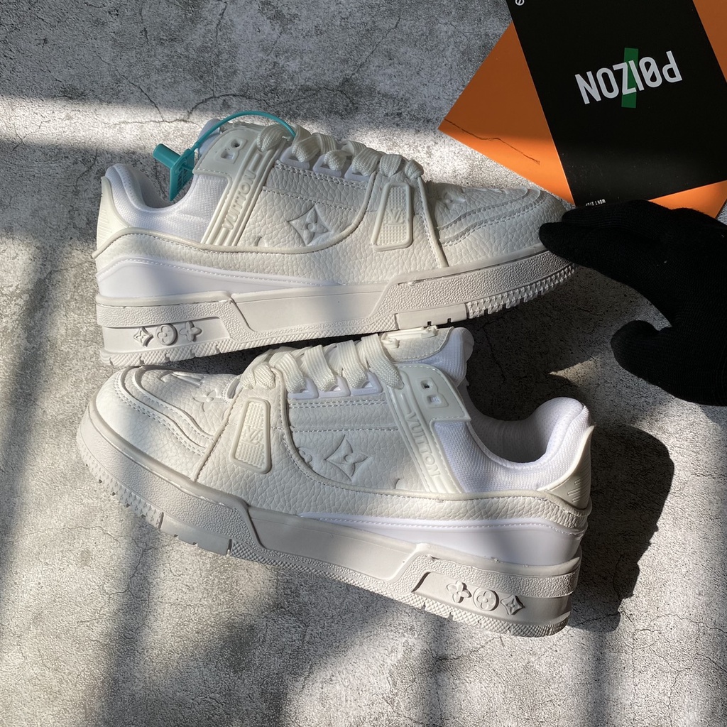 Giầy LVe Full Trắng full phụ kiện, Giầy LVe Sneaker nam nữ