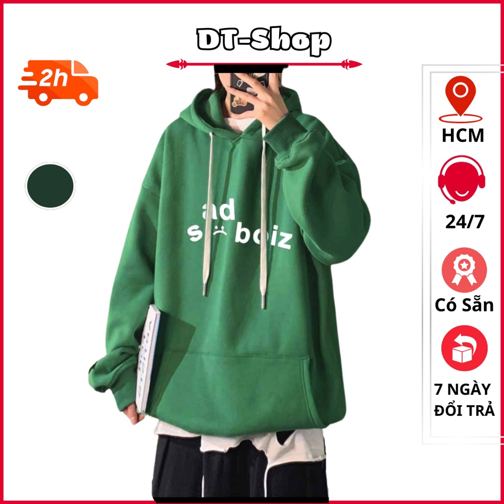 Áo Hoodie Nỉ Cao Cấp SADBOIZ màu Xanh lá