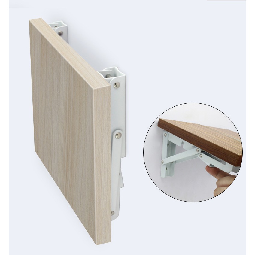 Bộ 2 Bản Lề Gập Thông Minh, EKe Gập Treo Tường - Giá Đỡ Bàn Gấp Gọn Gắn Tường 47wood, Ke Góc Chữ K