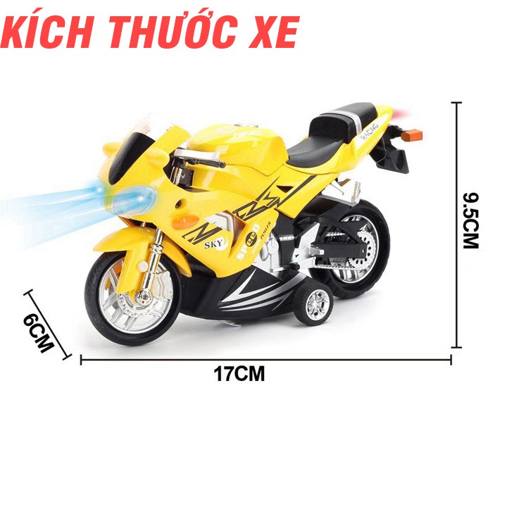 Mô hình xe máy mô tô thể thao bằng hợp kim nhựa có âm thanh và đèn đồ chơi trẻ em