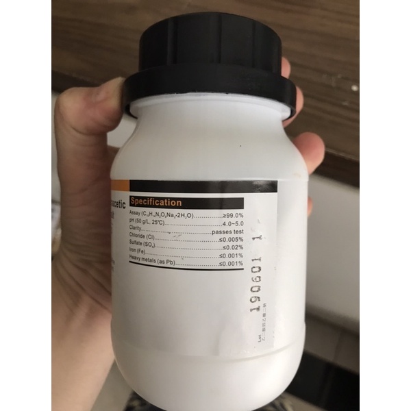 Hóa chất Ethylenediamine tetraacetic aci.d disodium salt Xilong EDTA 2Na lọ 250g C10H14N2O8Na2 CAS 6381-92-6 EDTA.2Na