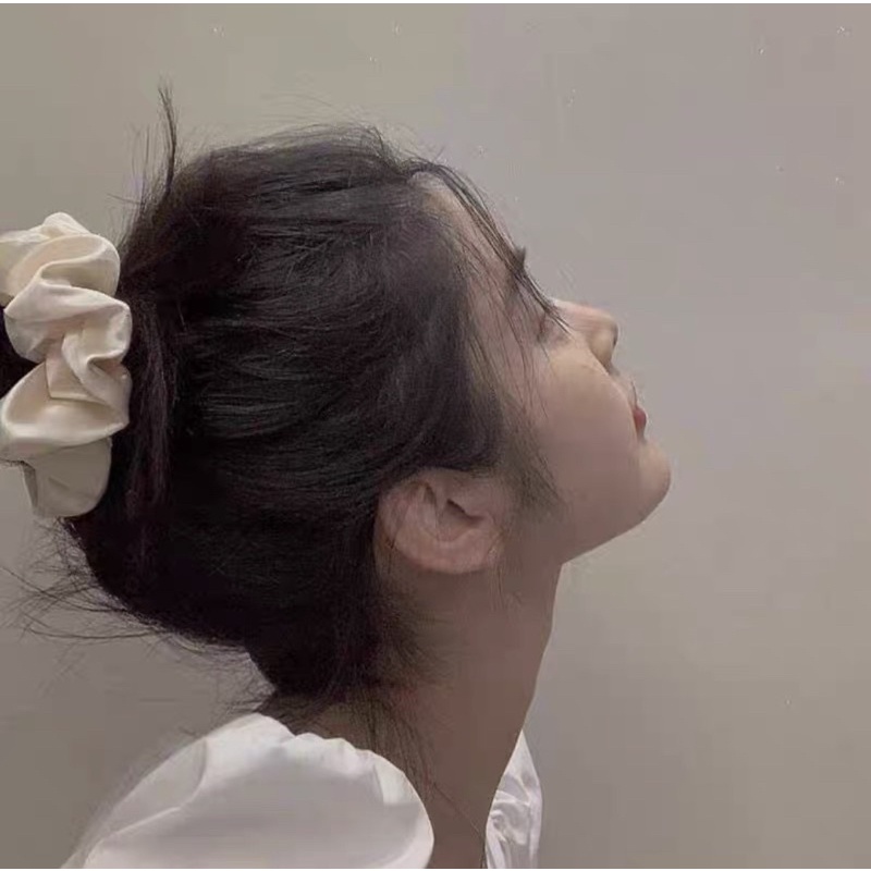 Dây buộc tóc Scunchies Hàn Quốc chất liệu lụa phi bóng (HÌNH THẬT), dây chun cột tóc xinh xắn Ulzzang style