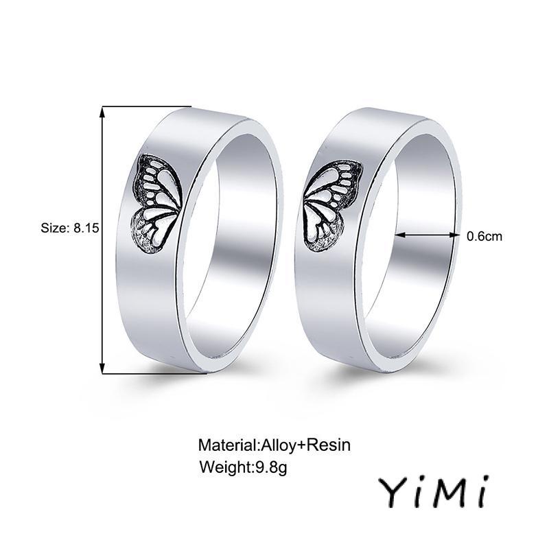 Nhẫn Đôi Bướm Thiết Kế Đơn Giản