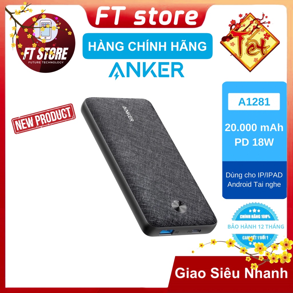 [GIAO HỎA TỐC] Pin Sạc Dự Phòng ANKER PowerCore Metro Essential 20.000 PD-A1281 sạc nhanh PD cho IP/IPAD/Airpods/Android