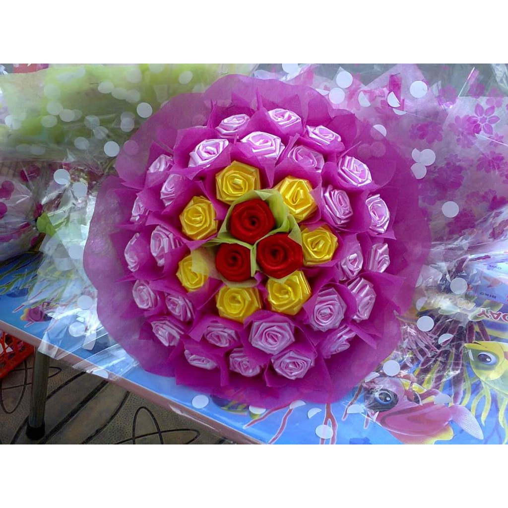 Dây ruy băng nhựa bản 2cm/ 3cm , cuộn ruy băng lụa, làm hoa hồng từ ruy băng