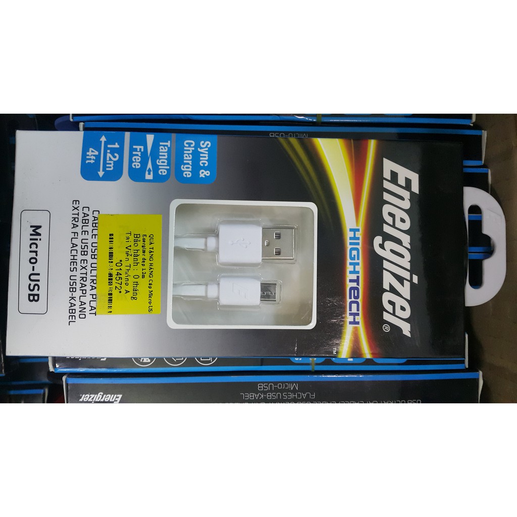 Cáp Micro USB Energizer - Dài 1.2m - Chính hãng