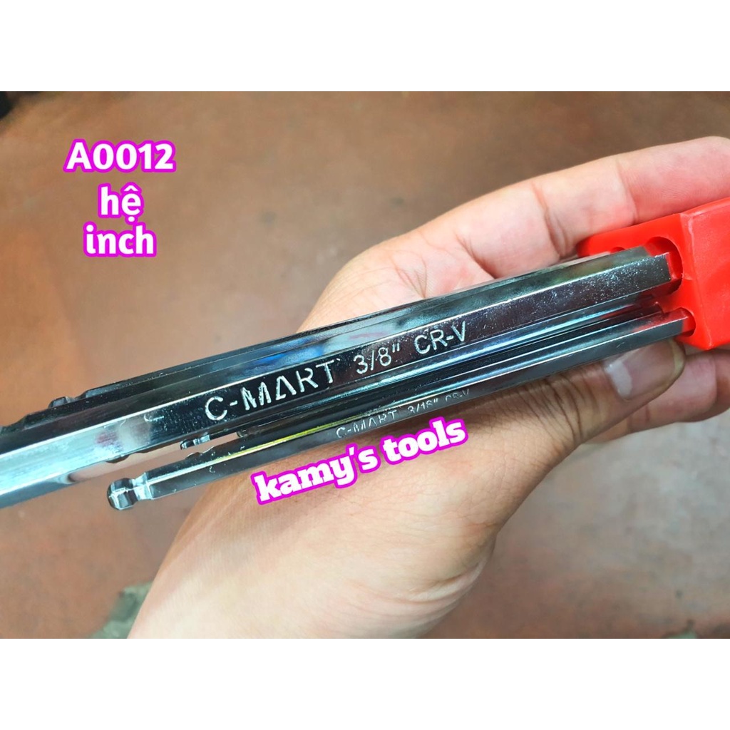Bộ lục giác dài hệ inch C-mart 9 cây F0016
