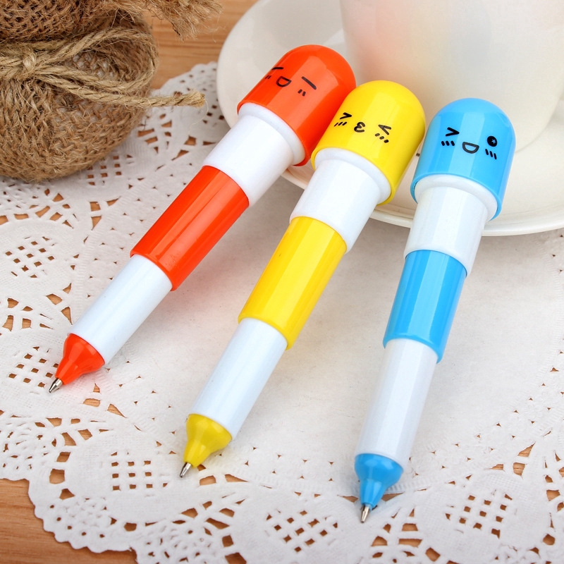 Bút bi hình viên thuốc hoạt hình sáng tạo phong cách Hàn Quốc