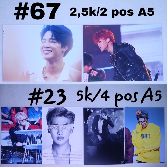 (Có sẵn) Sale poster A5 Jimin / RM BTS