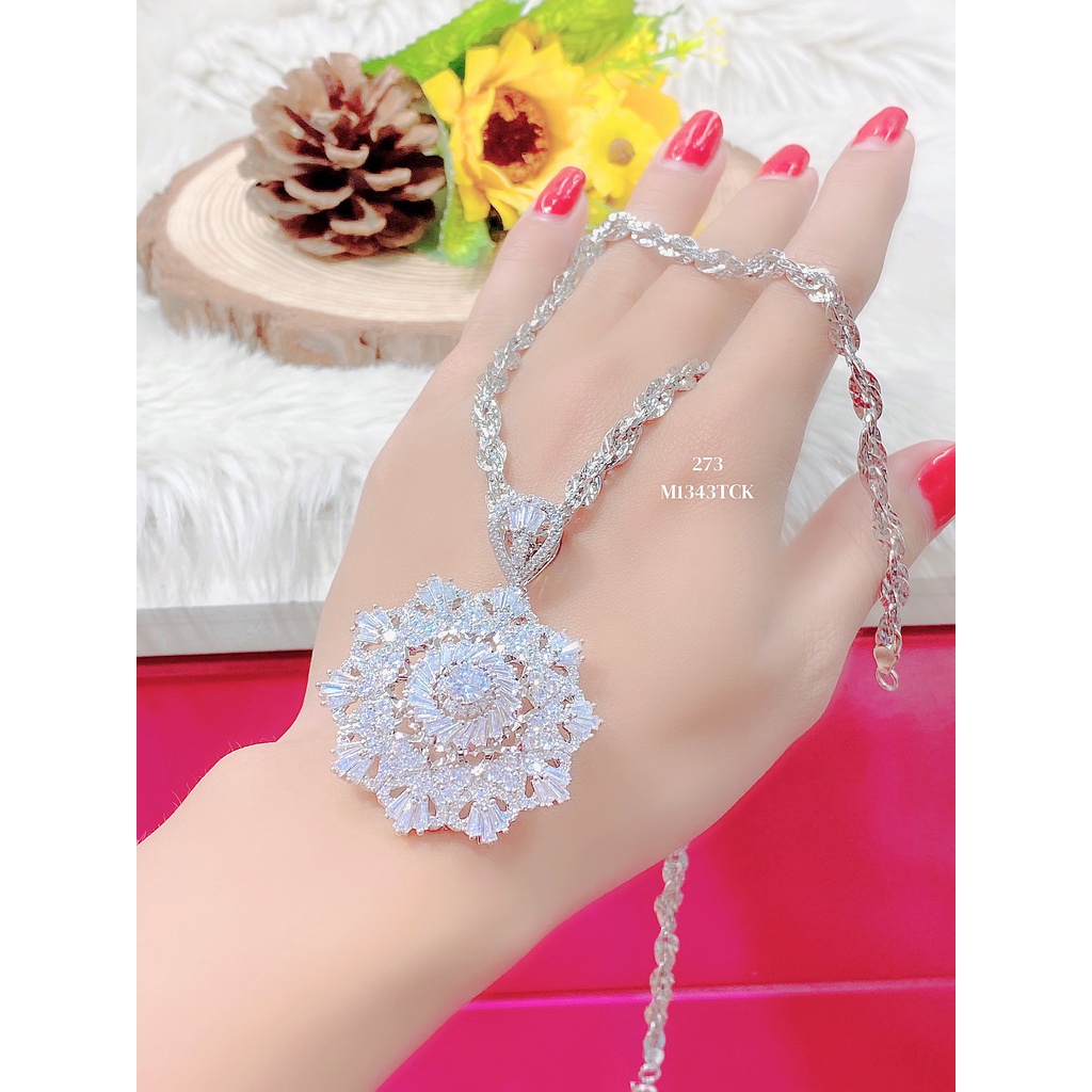 M1343 Mặt dây chuyền nữ KHÔNG KÈM DÂY mạ vàng trắng kiểu dáng sang trọng UHA