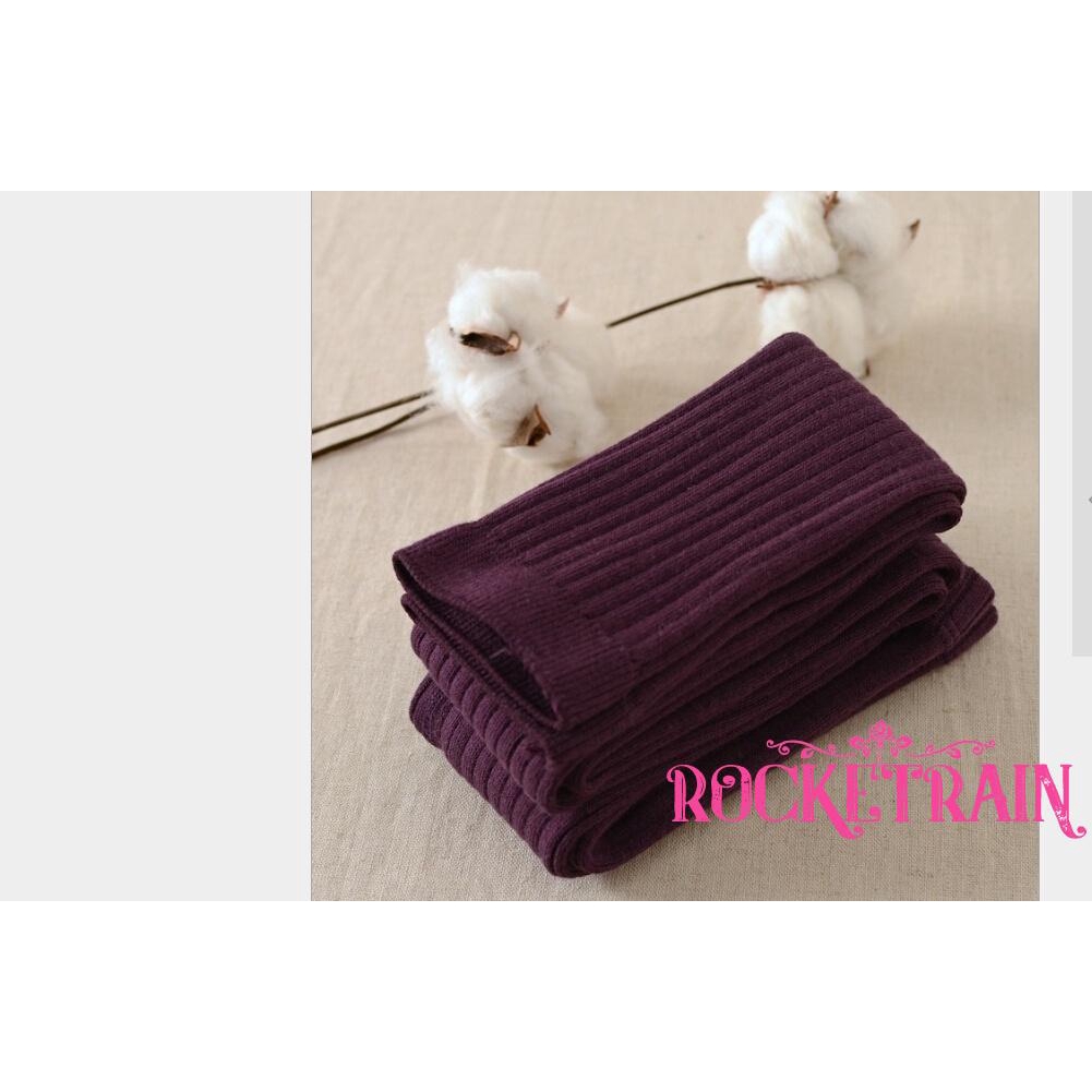 Quần tất màu trơn chất liệu cotton cho bé