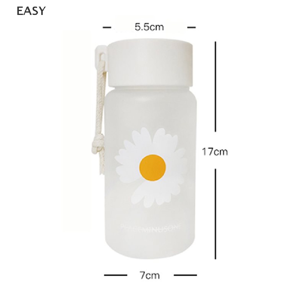 Bình nước nhựa trong suốt 500ml họa tiết hoa cúc xinh xắn