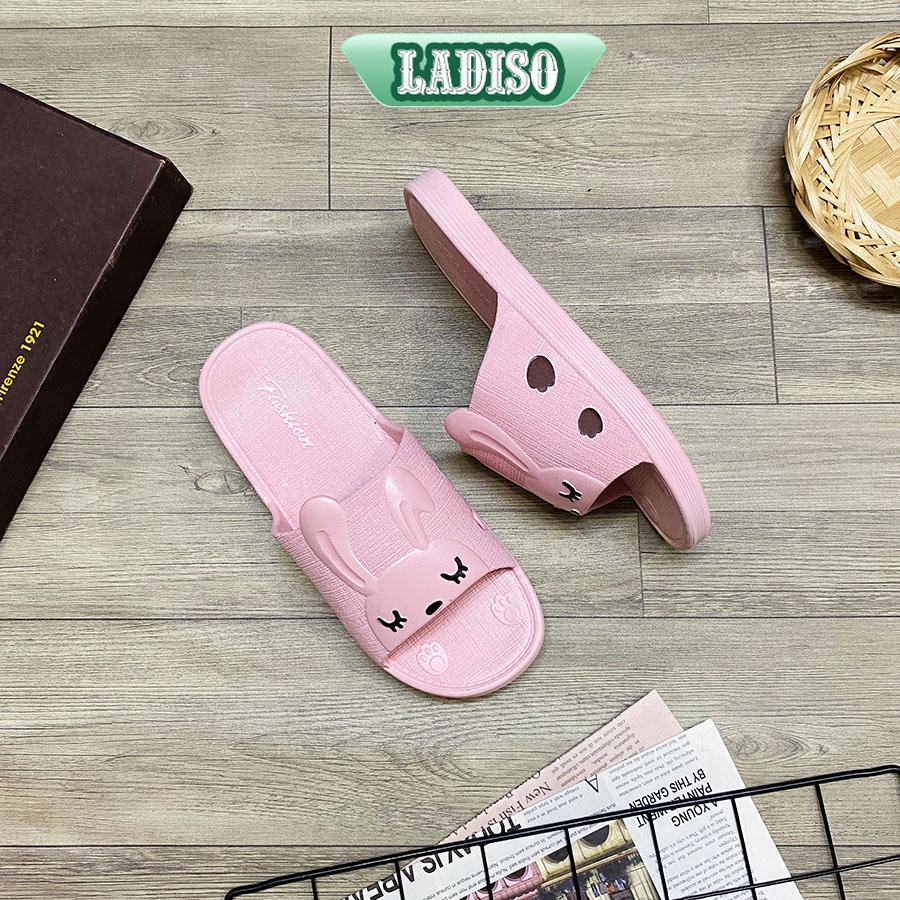 Dép nữ quai ngang đi trong nhà ngoài trời hình thỏ dễ thương chất liệu cao su non cao cấp siêu êm LADISO TT366