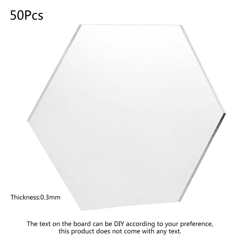 Set 20 / 50 Thẻ Tên Bằng Acrylic Trong Suốt Có Lỗ Gắn Móc Khóa