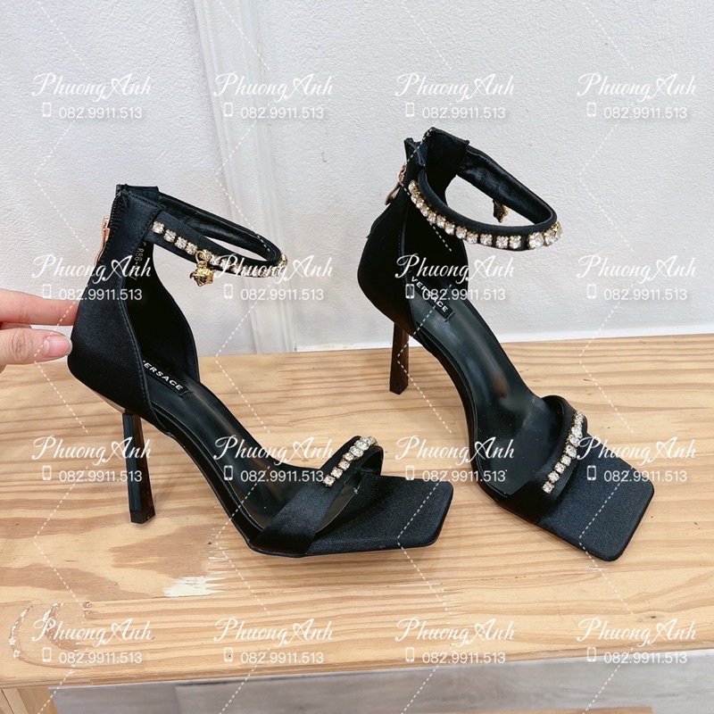 Sandal Versac Quai Đá Ngang Mũi Vuông Full Size 35-39