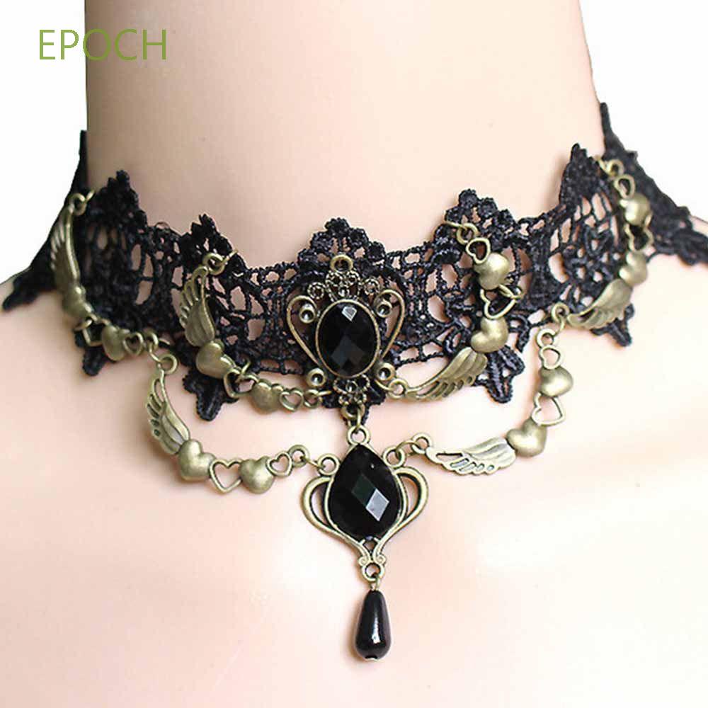 Vòng cổ choker phối ren phong cách Gothic cổ điển thời trang ấn tượng