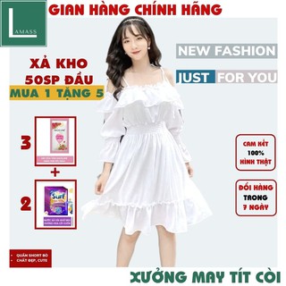 Đầm tiểu thư bánh bèo💚váy babydoll nữ, váy 2 day khoet vai cực xinh, bánh kèo ,thời trang vintage , LAMASS