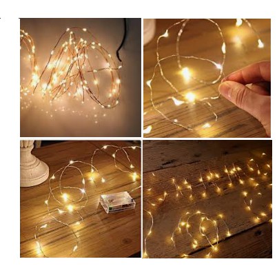 Combo bộ 5 dây Fairy light - Đèn đom đóm - Dây led chạy bằng Pin tiểu AA